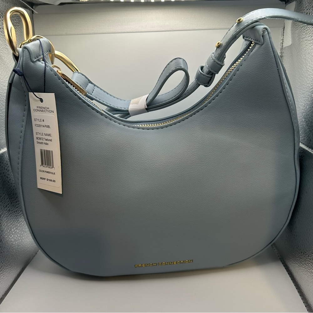 French‎ Connection Moritz Hobo Shoulder Bag Womens Powder Blue FCS25114-PWBL NWT - Picture 5 of 8